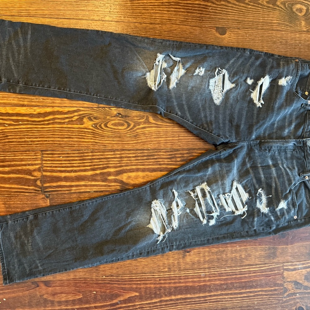 American Eagle Outfitters Black Skinny Jeans Distressed
